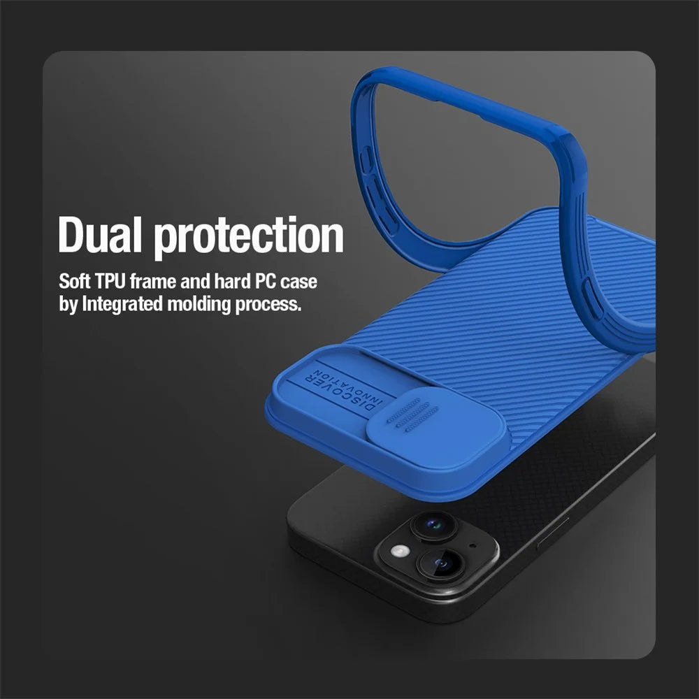 NILLKIN CamShield Pro Case for iPhone 15 Plus Magnetic Phone Cover Camera Lens Protection PC+TPU Case - Green - 6
