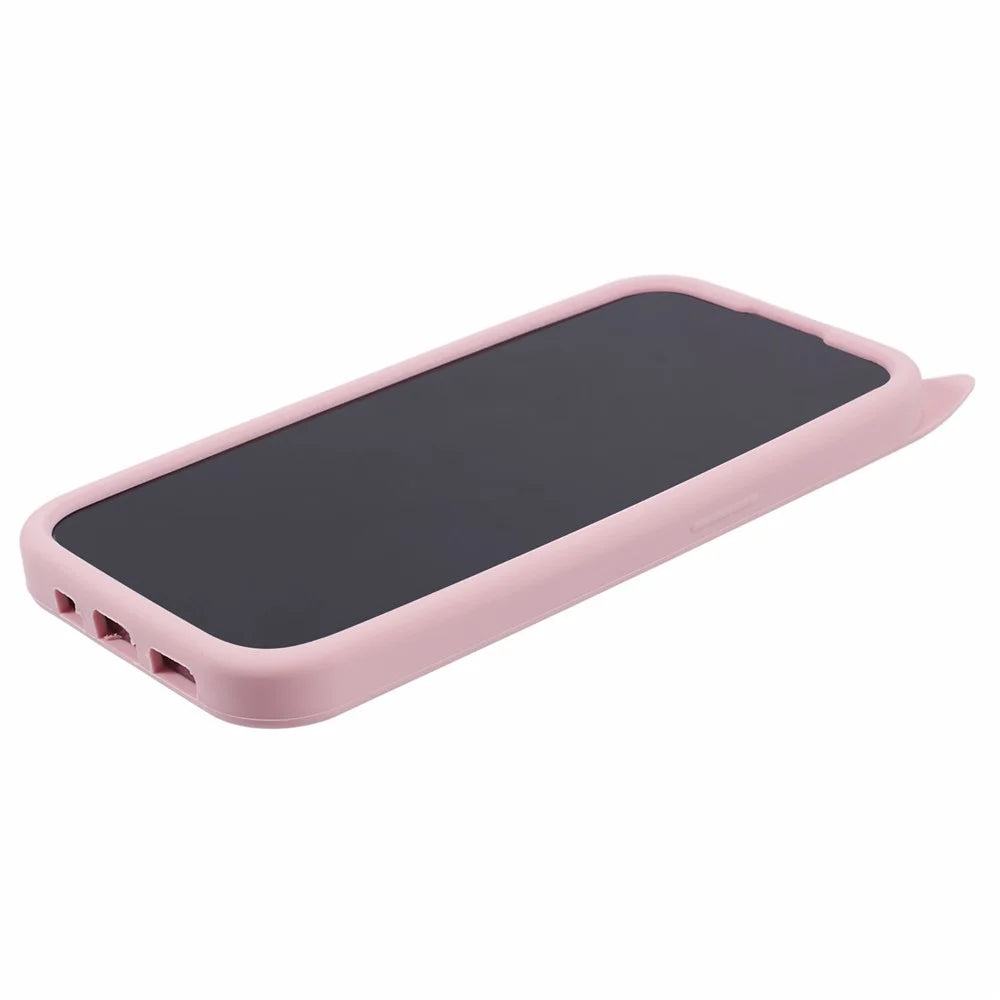 Shockproof Cover For iPhone 13 Pro Max Soft Silicone Phone Case 3D Moustache Cat Phone Shell - Pink - 5