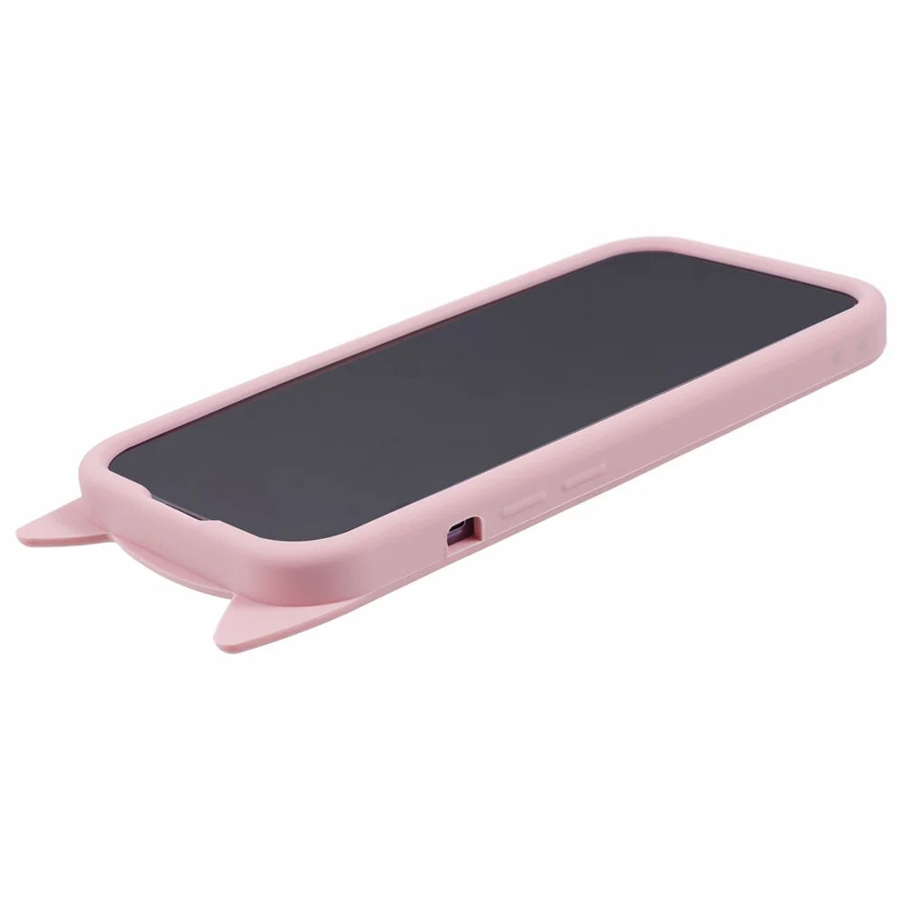 Shockproof Cover For iPhone 13 Pro Max Soft Silicone Phone Case 3D Moustache Cat Phone Shell - Pink - 7