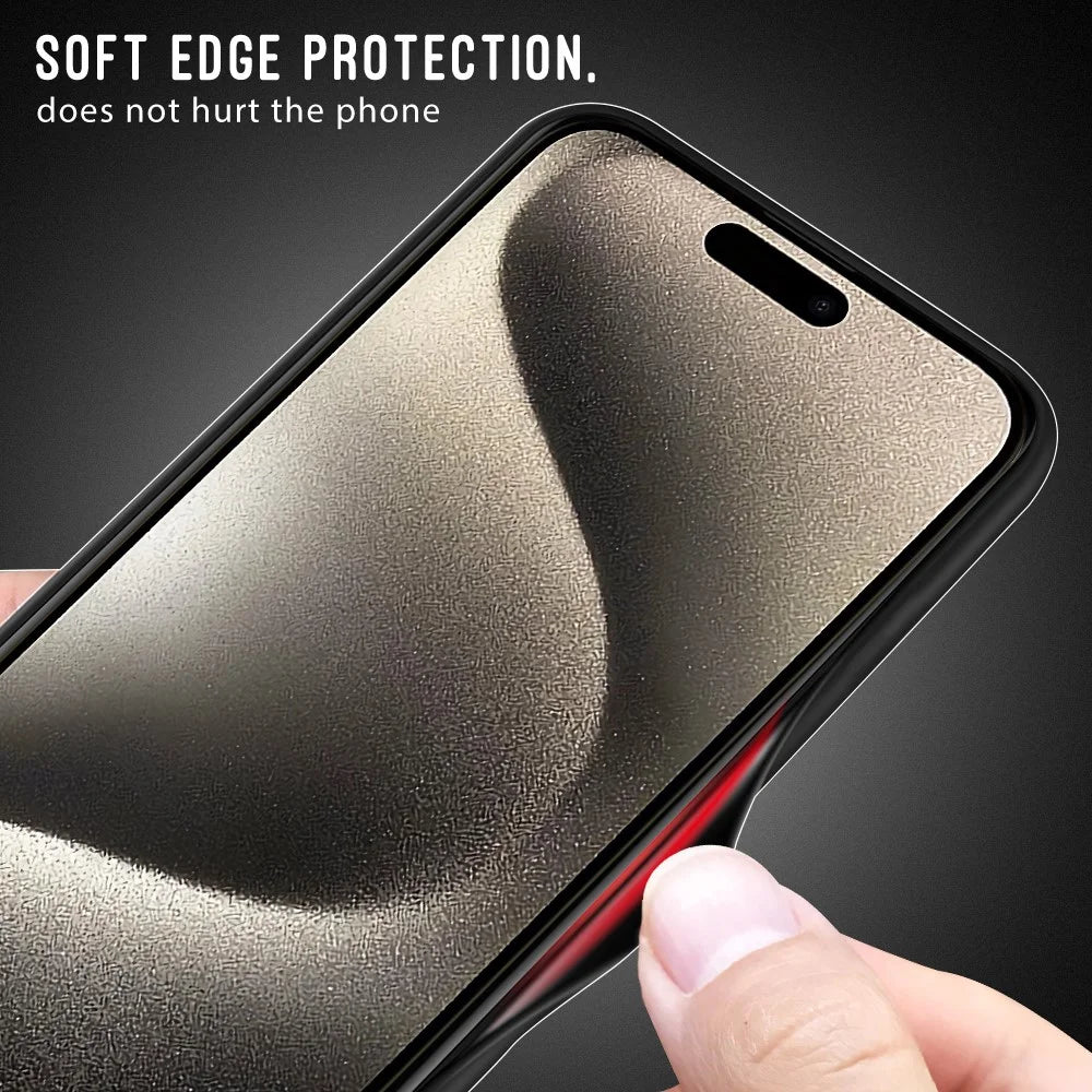 Skin-Touch Phone Shell for iPhone 15 Pro , TPU+PC Hybrid Cover Phone Back Case - Red - 2