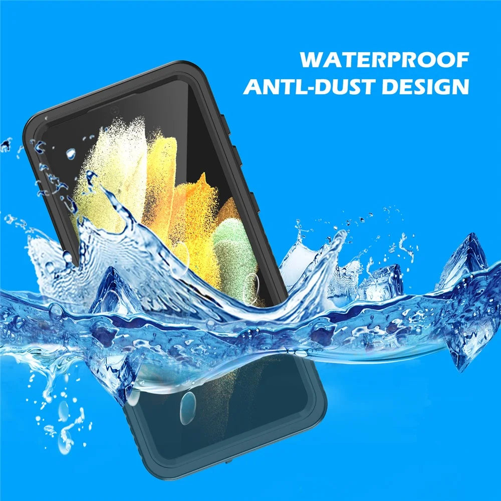 FS Series IP68 Waterproof Case For Samsung Galaxy S21 5G Cell Phone Dust-proof Anti-drop Clear Shell - 5