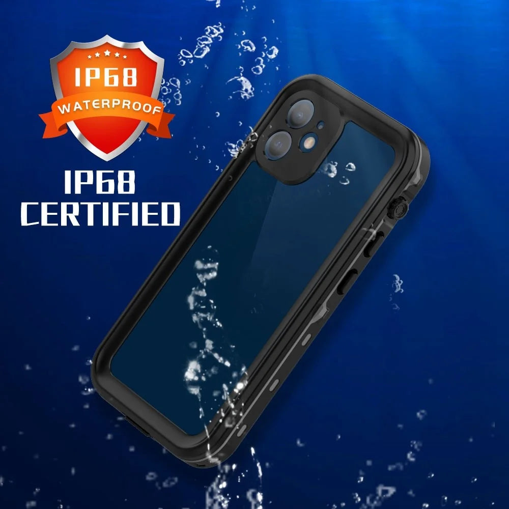 REDPEPPER Dot+ Series For iPhone 12 mini PC+TPU Sealed Phone Case IP68 Waterproof Snowproof Snorkeling Clear Cover - 3