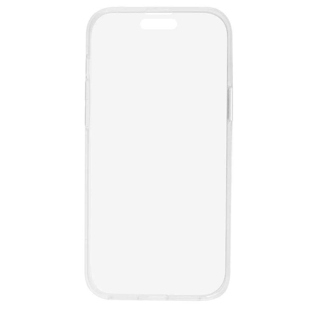 For iPhone 15 Clear Case TPU Frame+Acrylic Back+PET Screen Protector Phone Cover - 3