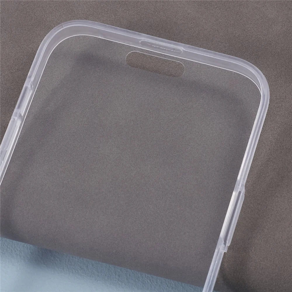 For iPhone 15 Clear Case TPU Frame+Acrylic Back+PET Screen Protector Phone Cover - 7