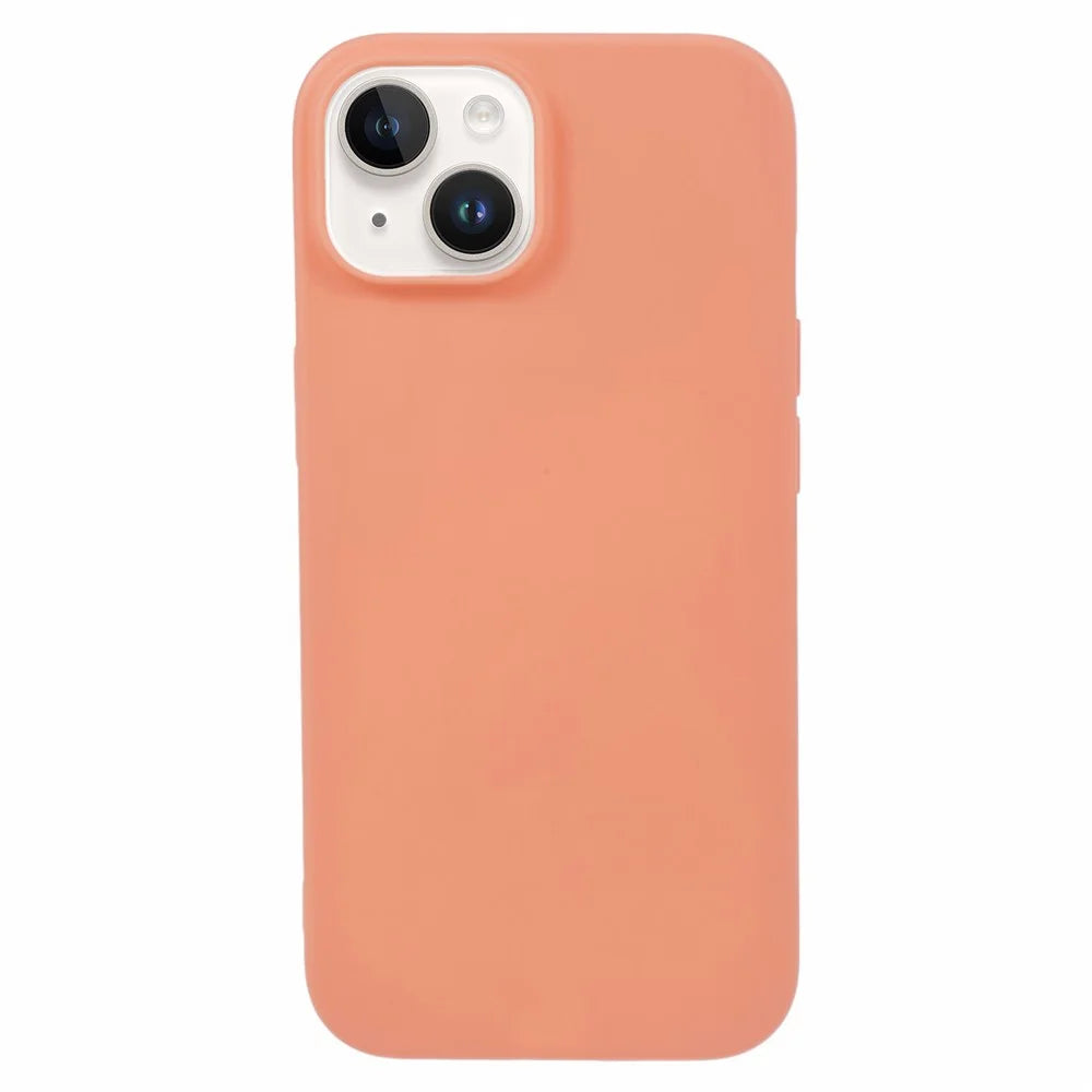 For iPhone 15 Case Anti-Fingerprint TPU Cell Phone Shell Cover - Orange - 1