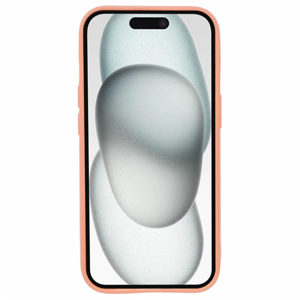 For iPhone 15 Case Anti-Fingerprint TPU Cell Phone Shell Cover - Orange - 2