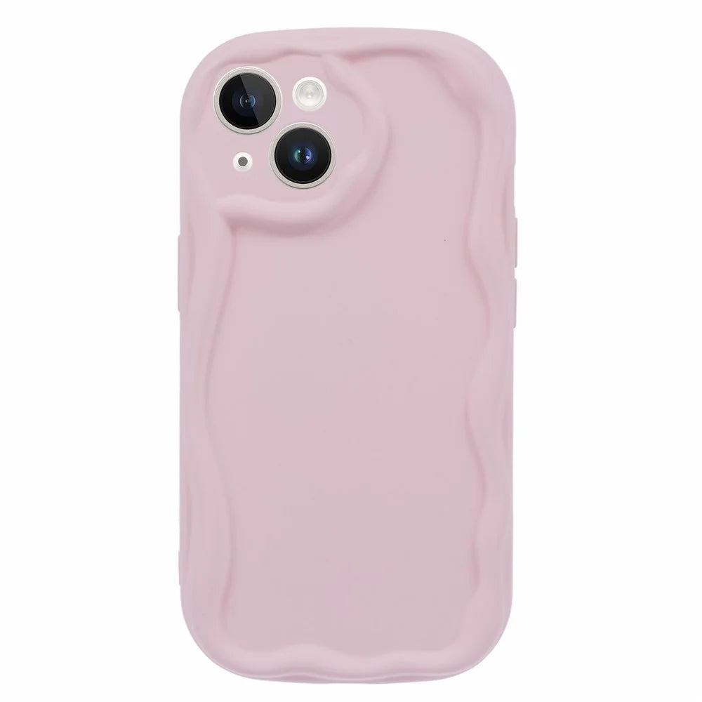 For iPhone 15 Plus Case Rubberized Candy Color Soft TPU Protective Phone Cover - Pink - 1