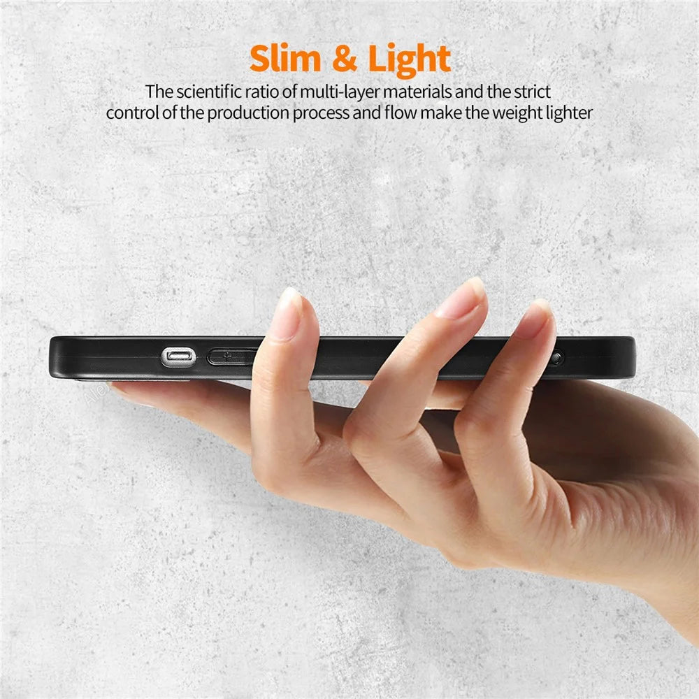 ENKAY HAT PRINCE Carbon Fiber Case for iPhone 14 Leather+PC Phone Cover with High Aluminium-silicon Glass Film - Blue - 5