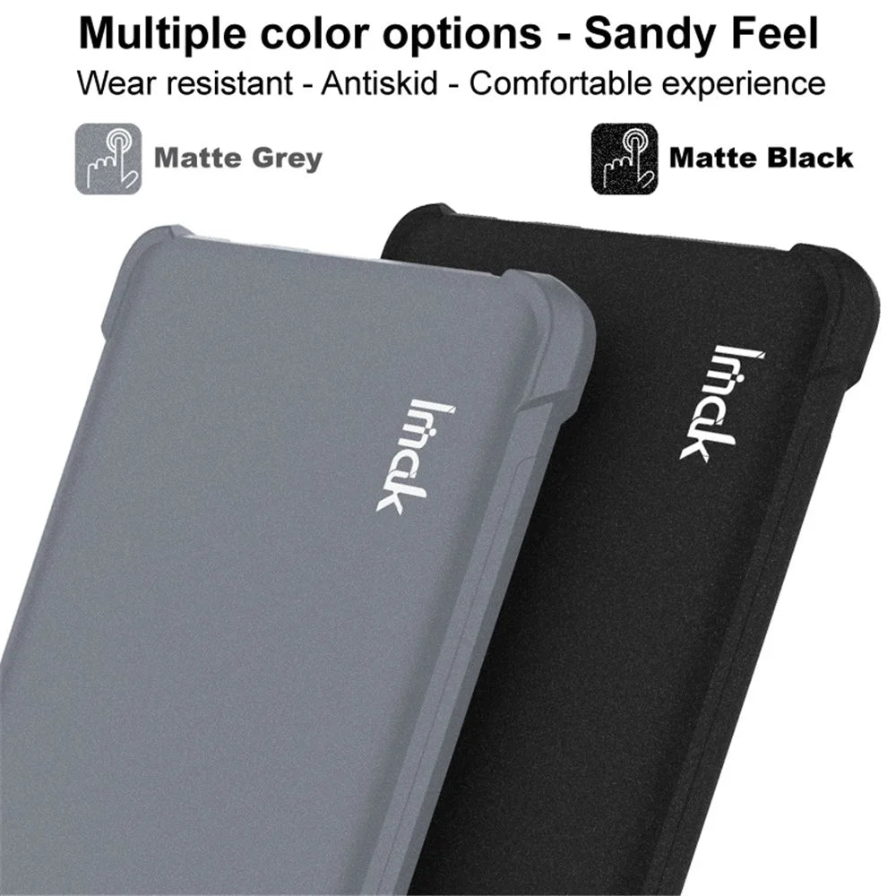 IMAK For HTC U23 / U23 Pro 5G Matte Soft TPU Phone Case Shock-absorbing Airbag Phone Cover - Grey - 3