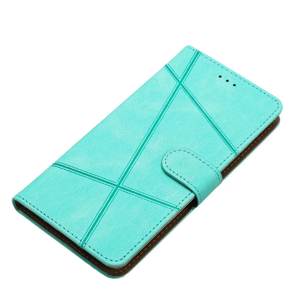 For Samsung Galaxy A05 4G Crazy Horse Texture Wallet Case PU Leather Imprinted Lines Phone Stand Cover - Green - 5