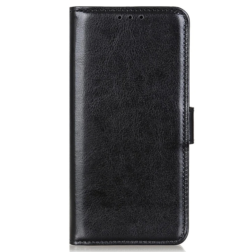 For Samsung Galaxy A05s 4G Case Crazy Horse Texture Leather Wallet Phone Cover - Black - 5