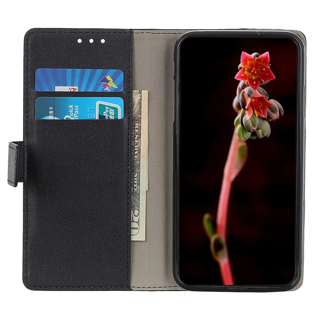 For Samsung Galaxy A05 4G Case Mobile Phone Cover Leather Wallet Stand Shell - Black - 2