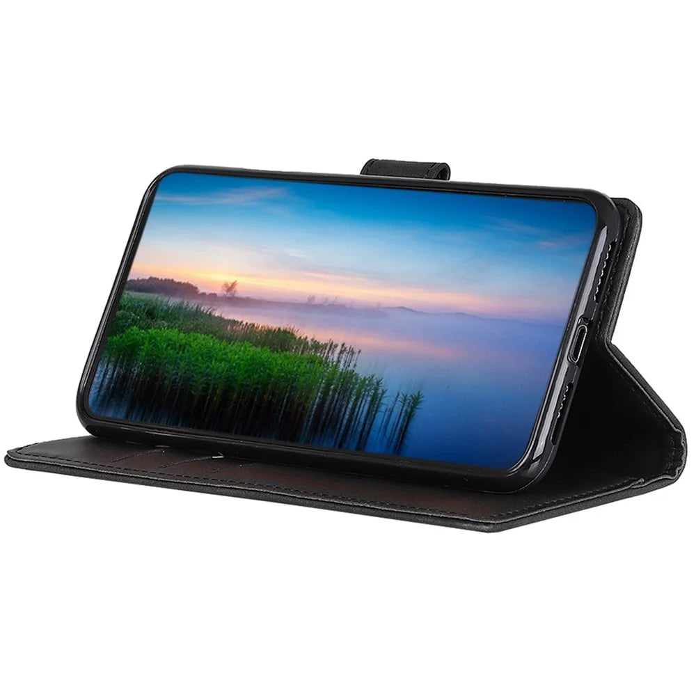 For Samsung Galaxy A05s 4G Case Magnetic Wallet Stand Leather Phone Cover - Black - 3
