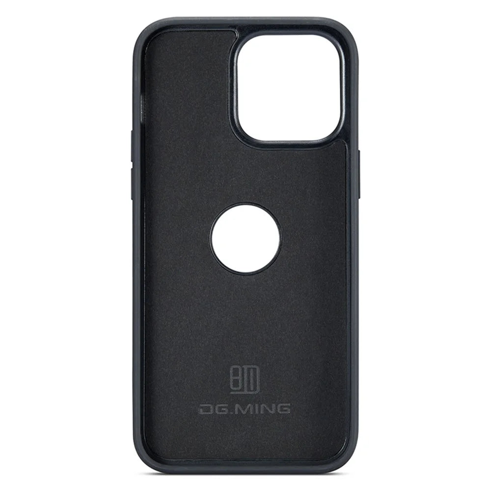 DG.MING For iPhone 12 / 12 Pro Case Logo View PU Leather+PC+TPU Anti-Scratch Cover - Brown - 4