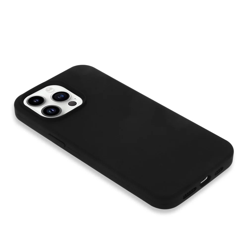 For iPhone 15 Pro Max Case Soft Shockproof Silicone Phone Cover Shell - Black - 5