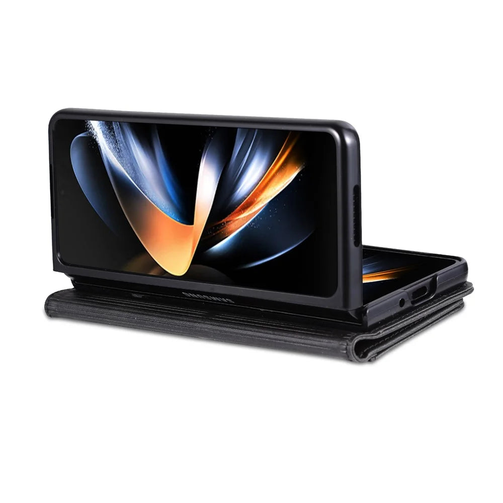 AZNS For Samsung Galaxy Z Fold5 5G Case Wallet PU Leather Phone Cover - Black - 4