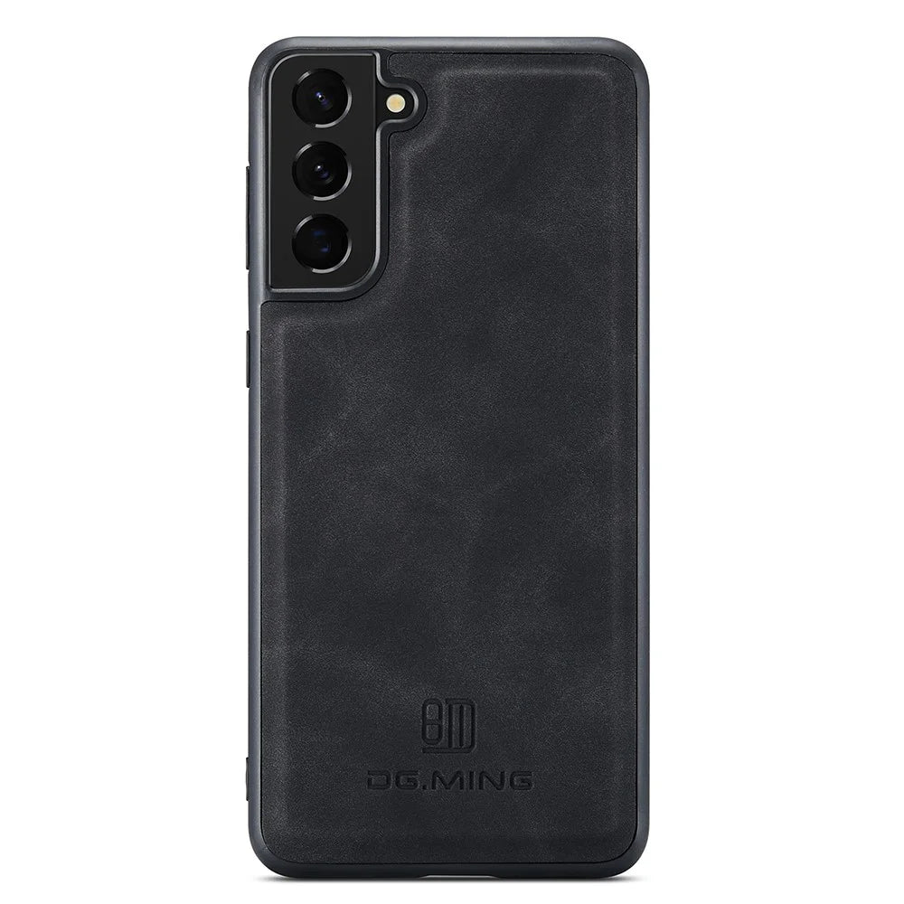 DG.MING For Samsung Galaxy S23 Case Anti-Drop PC+TPU+PU Phone Cover - Black - 1