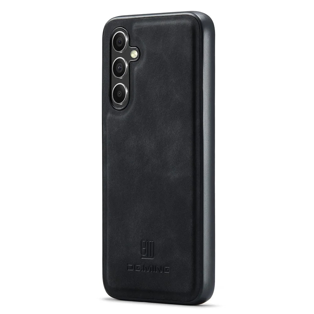 DG.MING For Samsung Galaxy A14 5G / A14 4G Slim Case PC+TPU+PU Shockproof Phone Cover - Black - 1