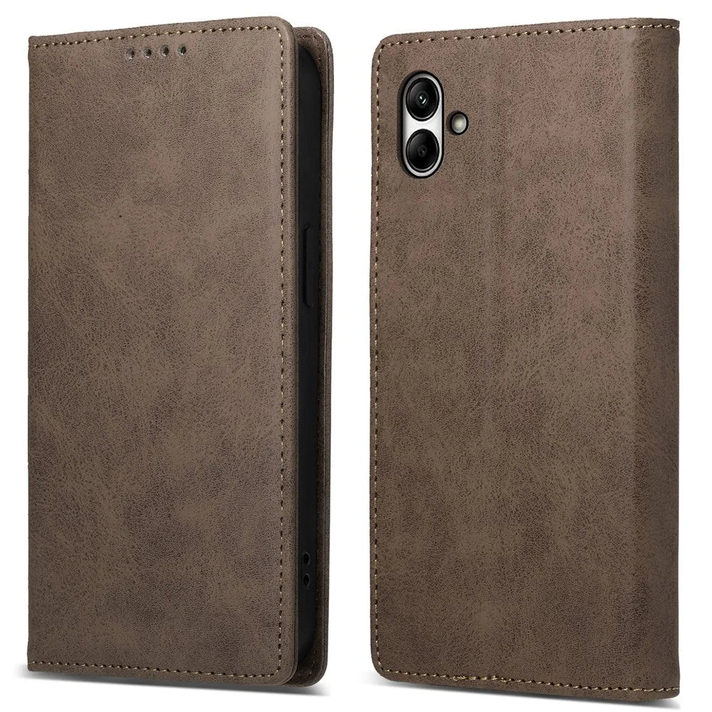 DF-05 For Samsung Galaxy A05 4G Case PU Leather Smartphone Stand Shell Wallet - Brown - 1