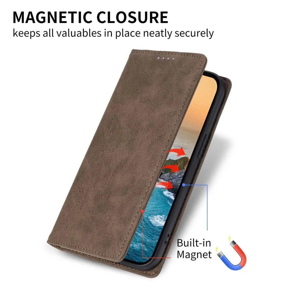 DF-05 For Samsung Galaxy A05 4G Case PU Leather Smartphone Stand Shell Wallet - Brown - 4