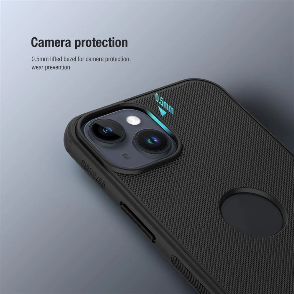 NILLKIN Super Frosted Shield Pro for iPhone 15 Case Anti-scratch Matte PC Cover (Logo Hole Design) - Blue - 7
