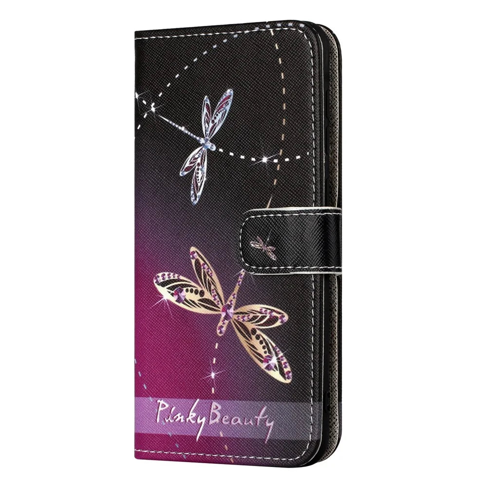 For Samsung Galaxy A05s 4G Wallet Phone Case Pattern Printing Anti-Scratch PU Leather Flip Cover - Dragonflies - 4