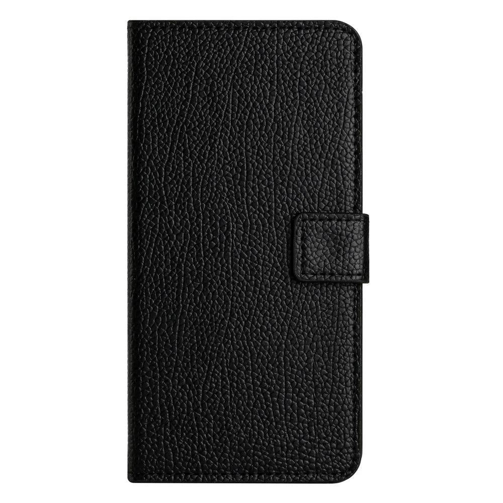 For Samsung Galaxy A15 5G Case Litchi Texture Leather Phone Cover with Wallet - Black - 5