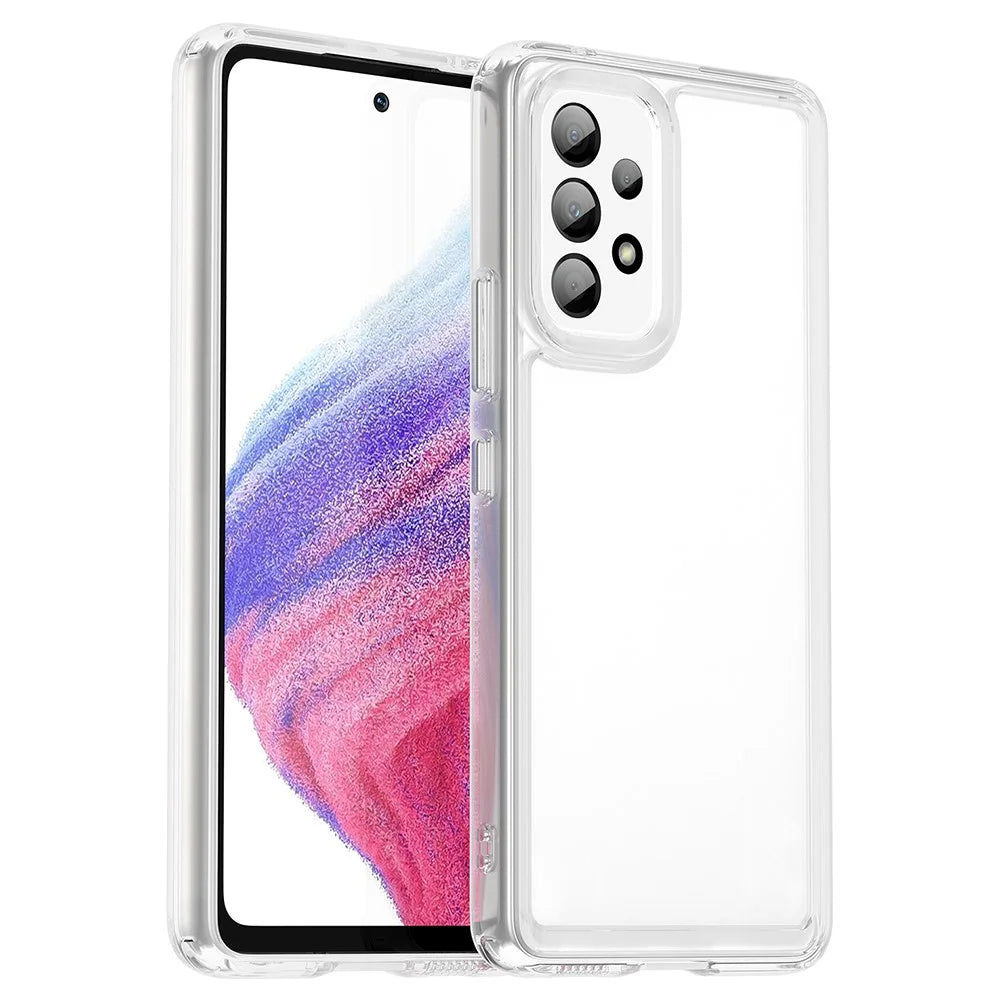 For Samsung Galaxy A53 5G Case TPU+Acrylic Transparent Phone Cover (Big Rear Lens Hole) - 1