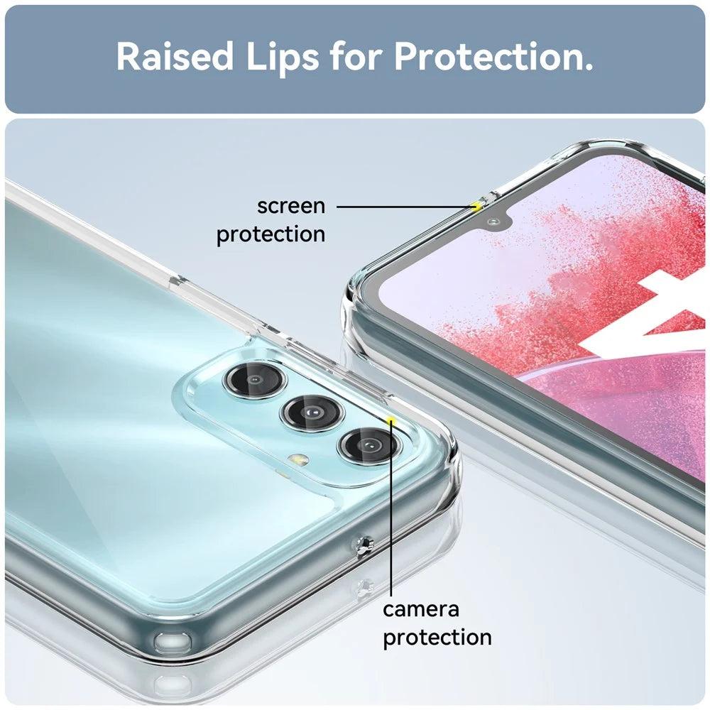 For Samsung Galaxy A24 4G (162.1 x 77.6 x 8.3mm) Clear Phone Case TPU+Acrylic Smartphone Cover (Big Rear Lens Hole) - 6