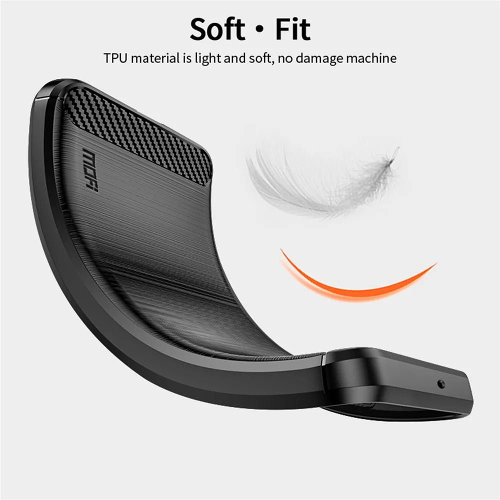 MOFI JK TPU Series-1 For Samsung Galaxy A05 4G TPU Case Carbon Fiber Texture Phone Cover - Black - 3