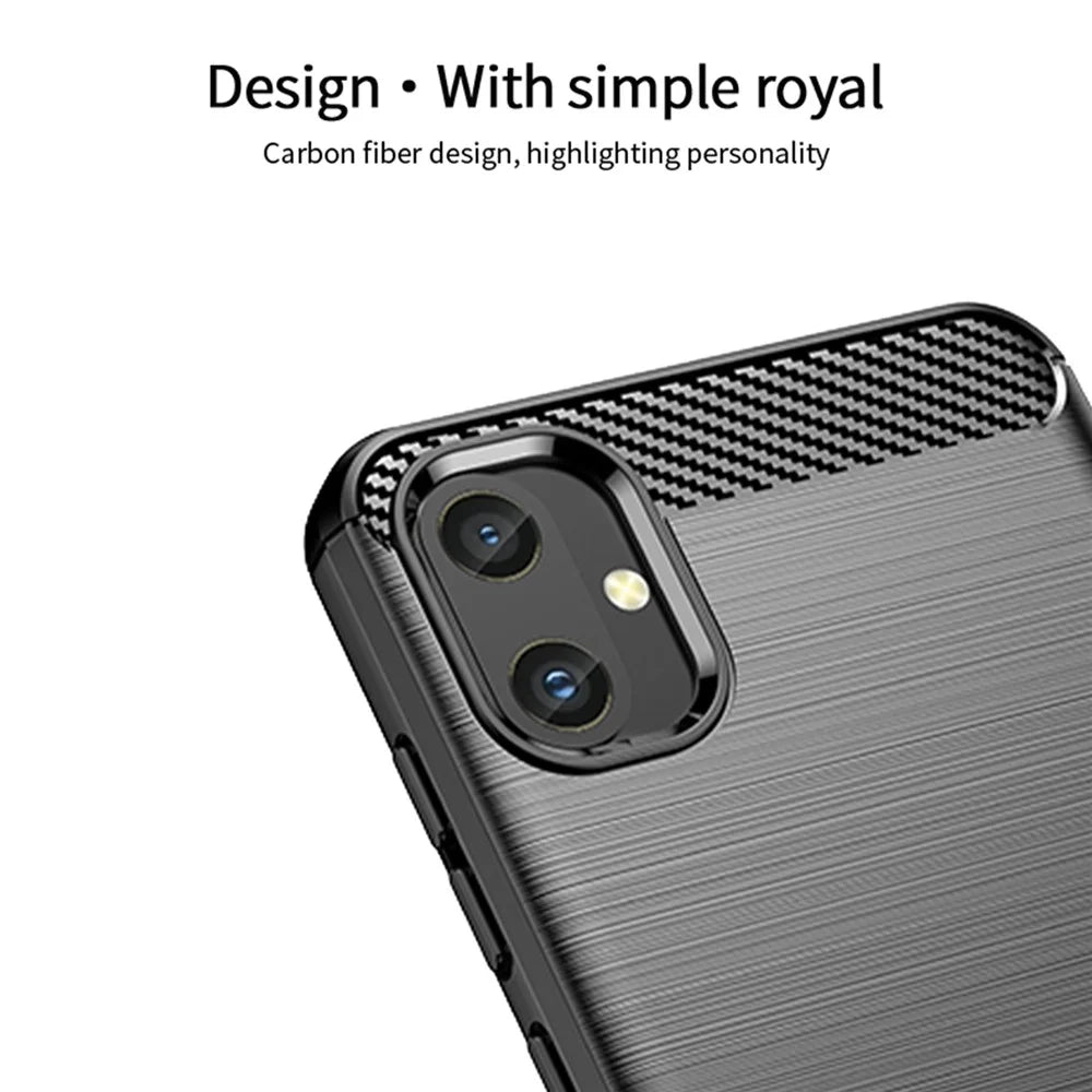 MOFI JK TPU Series-1 For Samsung Galaxy A05 4G TPU Case Carbon Fiber Texture Phone Cover - Black - 4