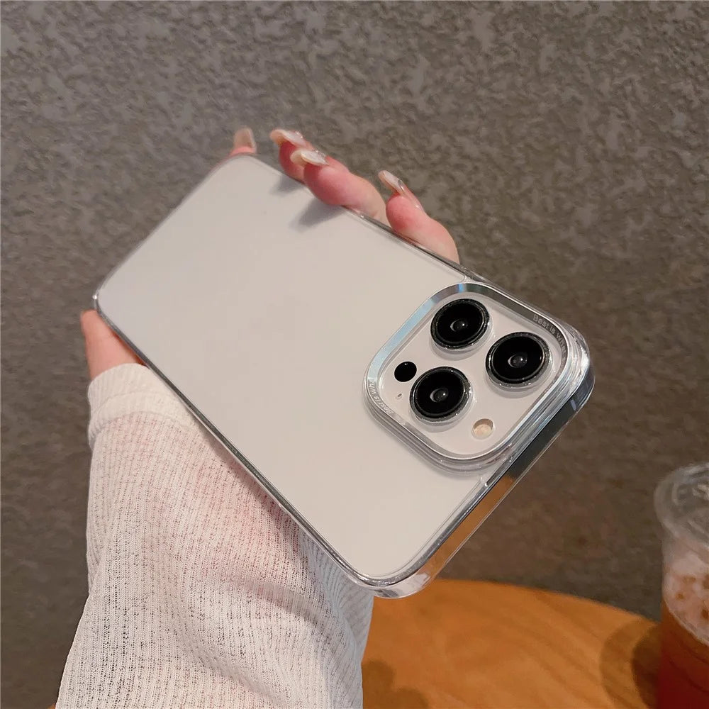 VOERO For iPhone 14 Pro Max Case PC+Tempered Glass Matte Protection Phone Cover - Transparent - 2