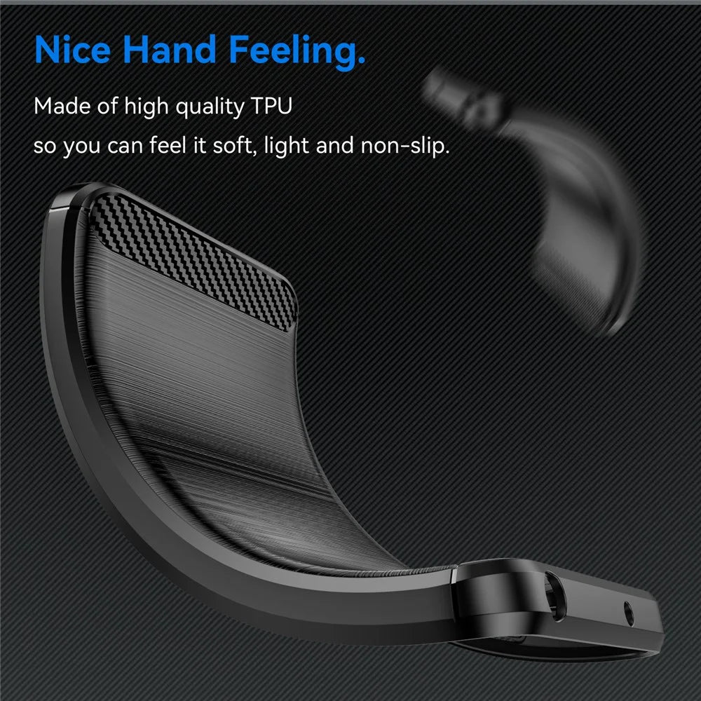 For Samsung Galaxy A15 5G Case Soft TPU Carbon Fiber Texture Phone Cover - Black - 3
