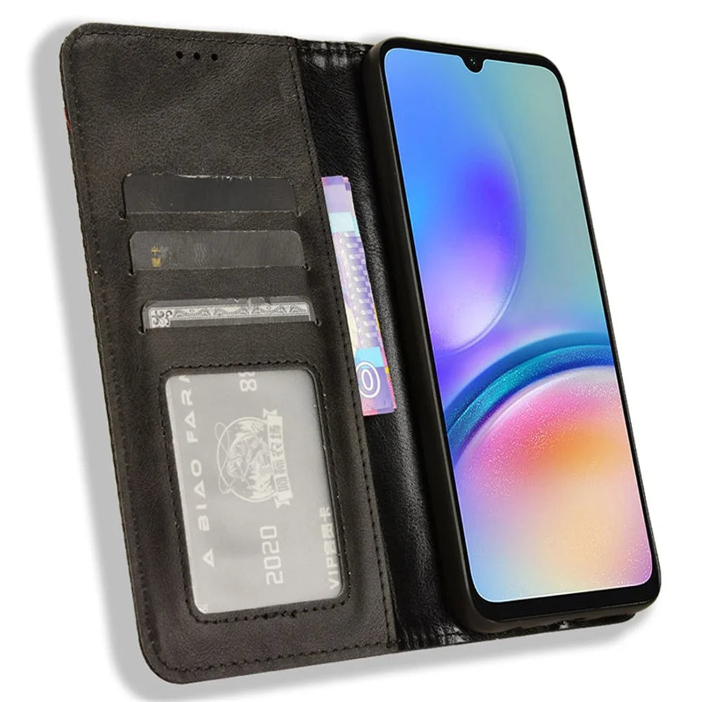For Samsung Galaxy A05s 4G / M14 4G Leather Case Wallet Stand Mobile Phone Cover - Black - 2