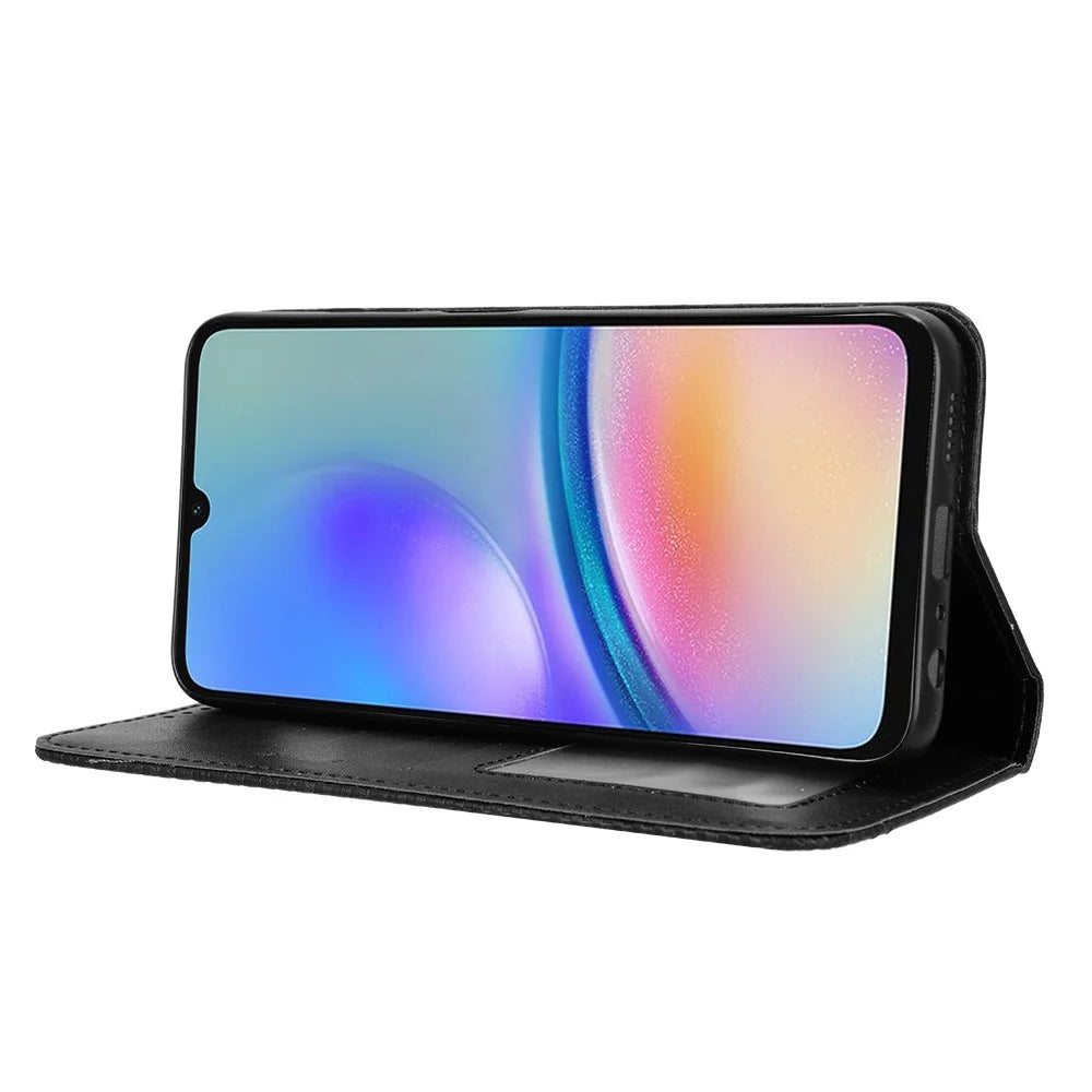 For Samsung Galaxy A05s 4G / M14 4G Leather Case Wallet Stand Mobile Phone Cover - Black - 3
