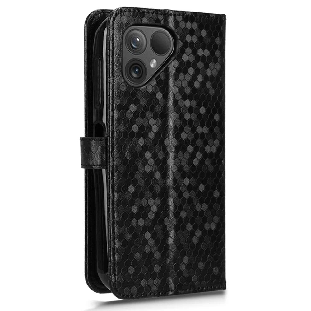 For Fairphone 5 Case Anti-scratch PU Leather Imprinted Wallet Phone Cover - Black - 6