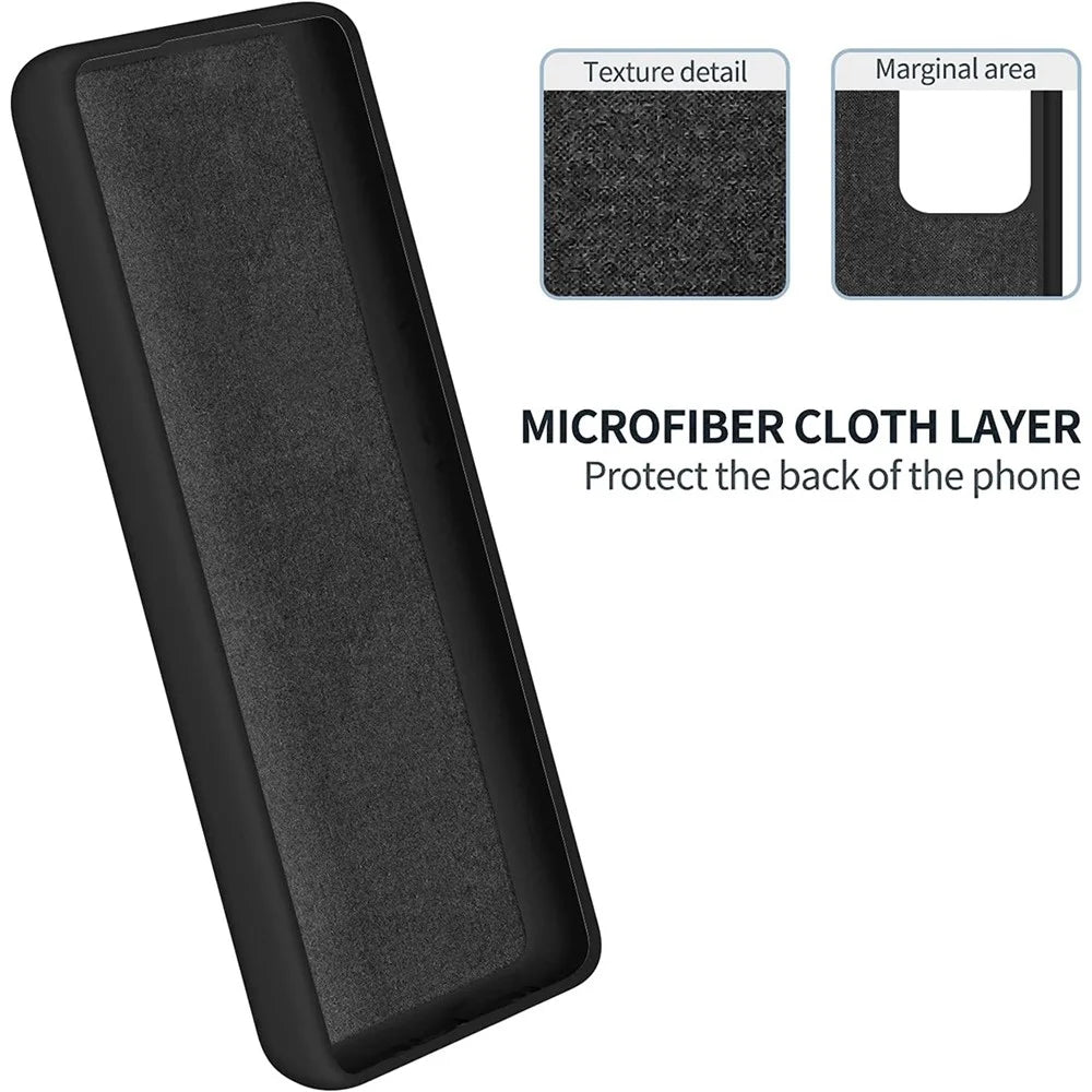 For Samsung Galaxy A05s 4G Case Liquid Silicone + Soft Lining Cell Phone Cover - Black - 5