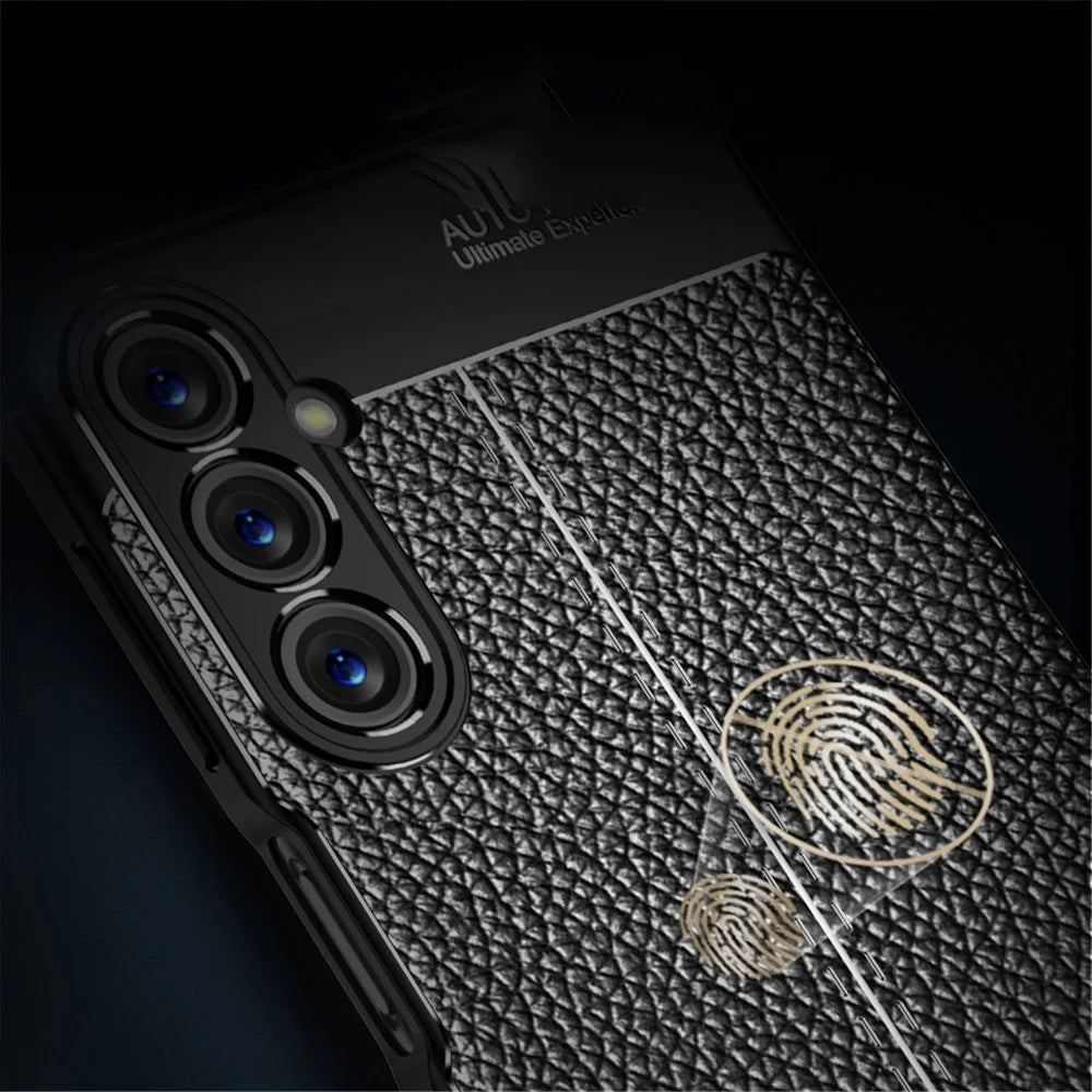 For Samsung Galaxy A05s 4G Case Litchi Texture Flexible TPU Anti-scratch Phone Cover - Black - 3