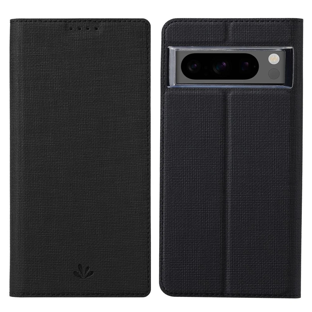 VILI DMX Series For Google Pixel 8 Pro Case Card Holder Leather Phone Stand Cover - Black - 1