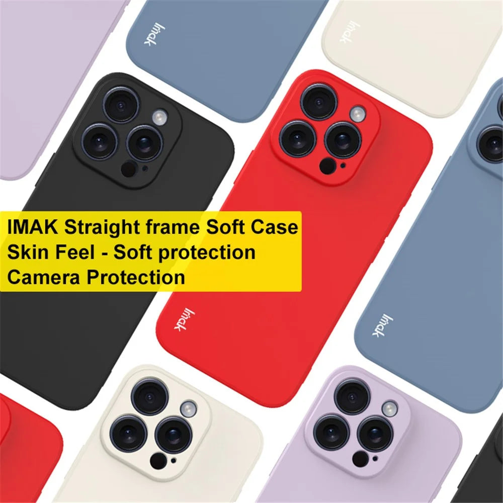 IMAK UC-4 Series for iPhone 15 Pro Case Straight Edge Flexible TPU Phone Cover - Purple - 5
