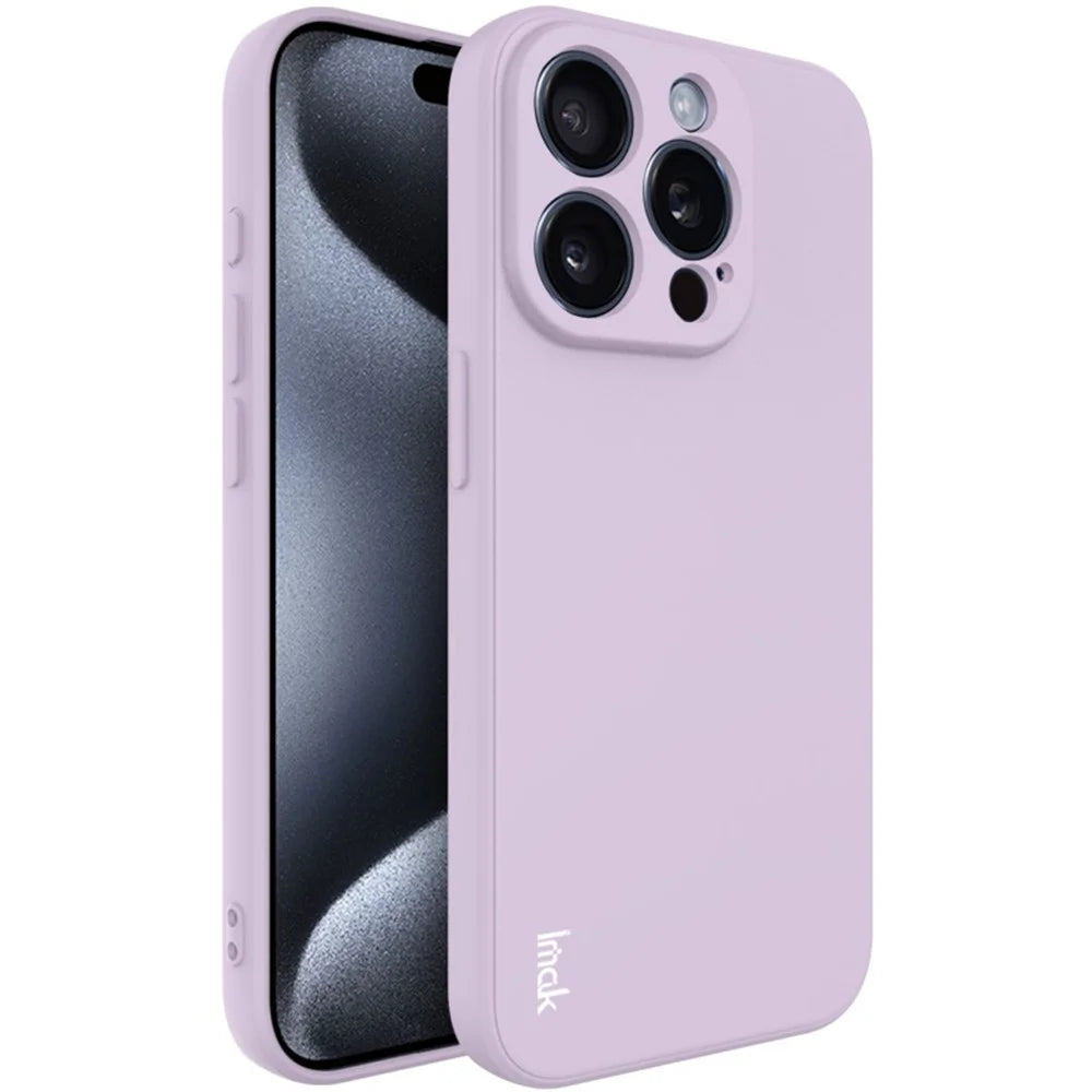 IMAK UC-4 Series for iPhone 15 Pro Max TPU Case Straight Edge Mobile Phone Cover - Purple - 1
