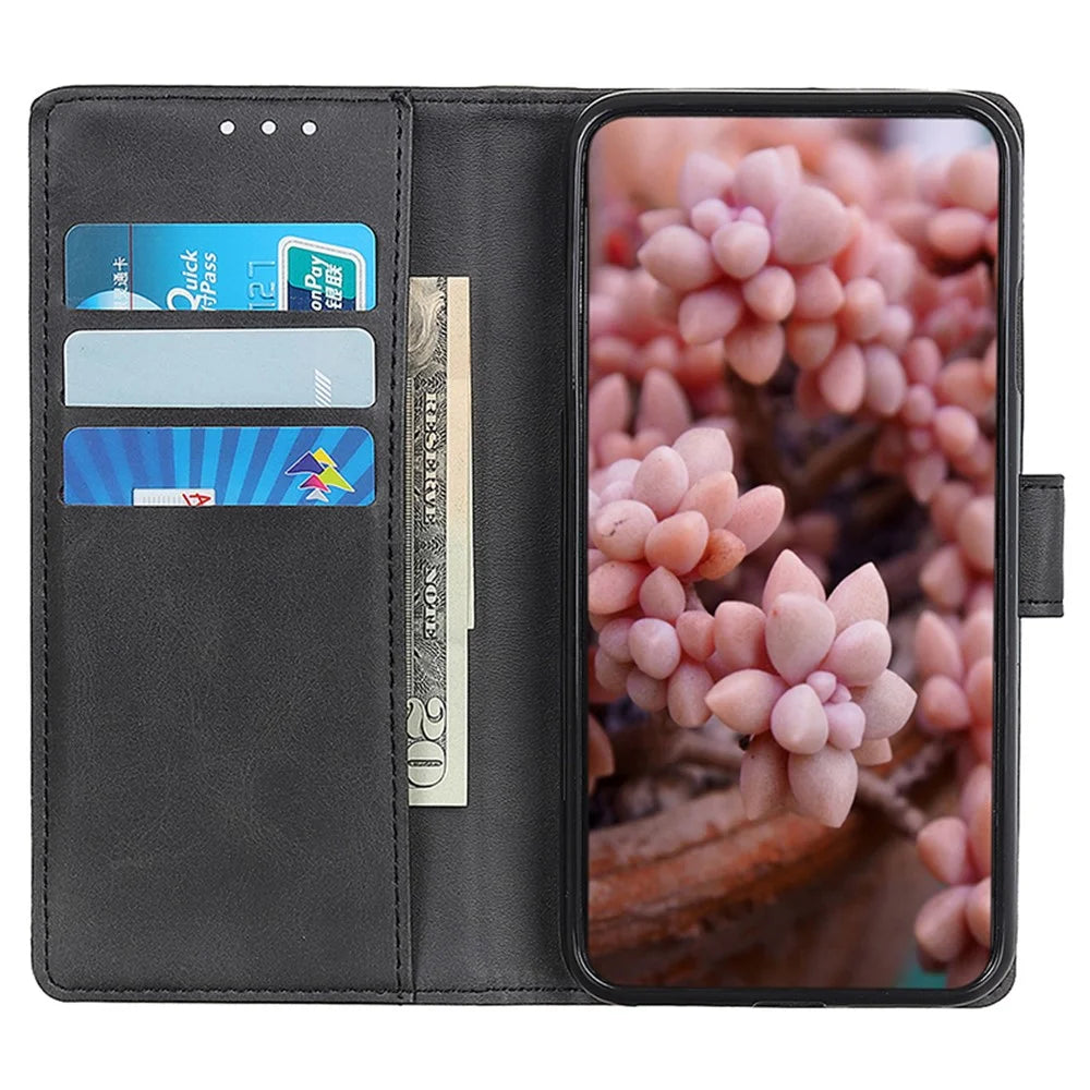 For Samsung Galaxy A15 4G Case Leather Wallet Stand Shockproof Phone Cover - Black - 3