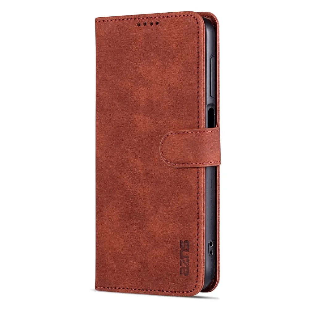 AZNS For Samsung Galaxy A25 5G (Global) (161.0 x 76.5 x 8.3mm) Case Leather Flip Stand Wallet Cover - Brown - 7