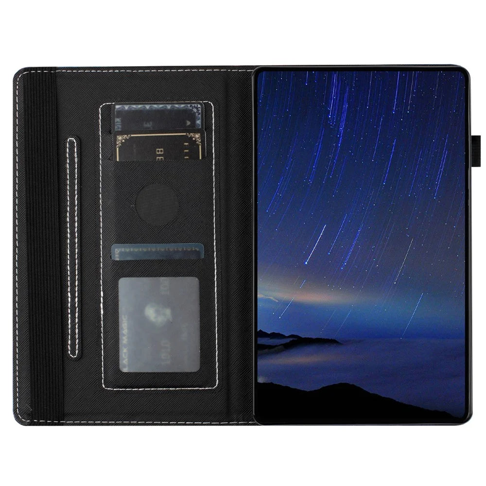 For Samsung Galaxy Tab A11 / A9 PU Leather Case Pattern Printing Tablet Cover with Card Holder - Love Footprint - 2