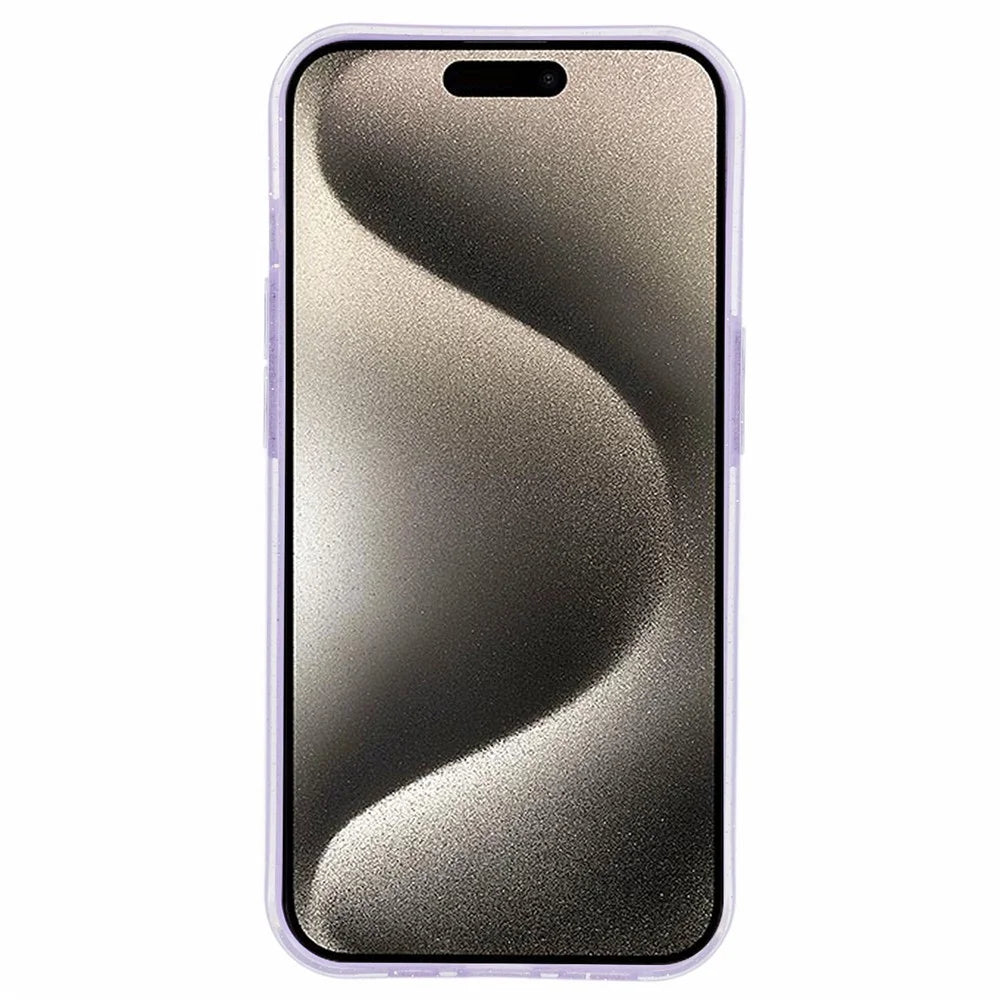 For iPhone 15 Pro Case Glitter Powder Soft TPU Anti-fall Cellphone Cover - Purple - 2
