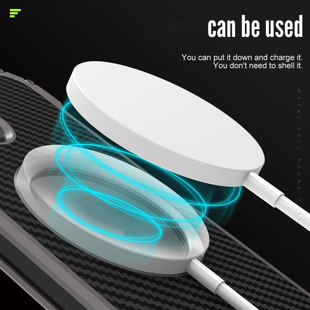 R-JUST RJ-51 For iPhone 15 Pro Case PC+Aluminum Alloy Anti-drop Hollow Phone Cover Compatible with MagSafe - 7
