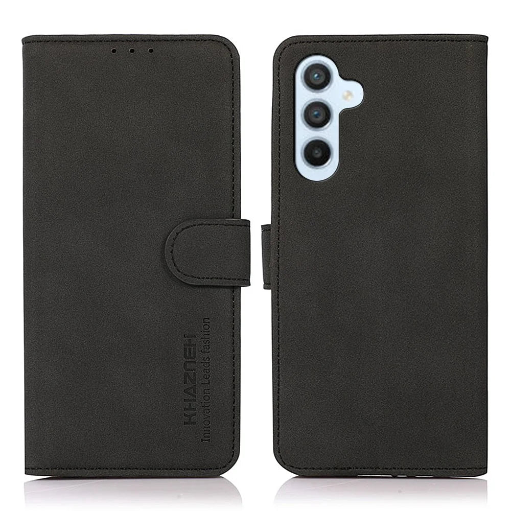 KHAZNEH For Samsung Galaxy S25+ / S24+ Case Slim-Fit Magnetic PU Leather Stand Phone Shell Wallet - Black - 1