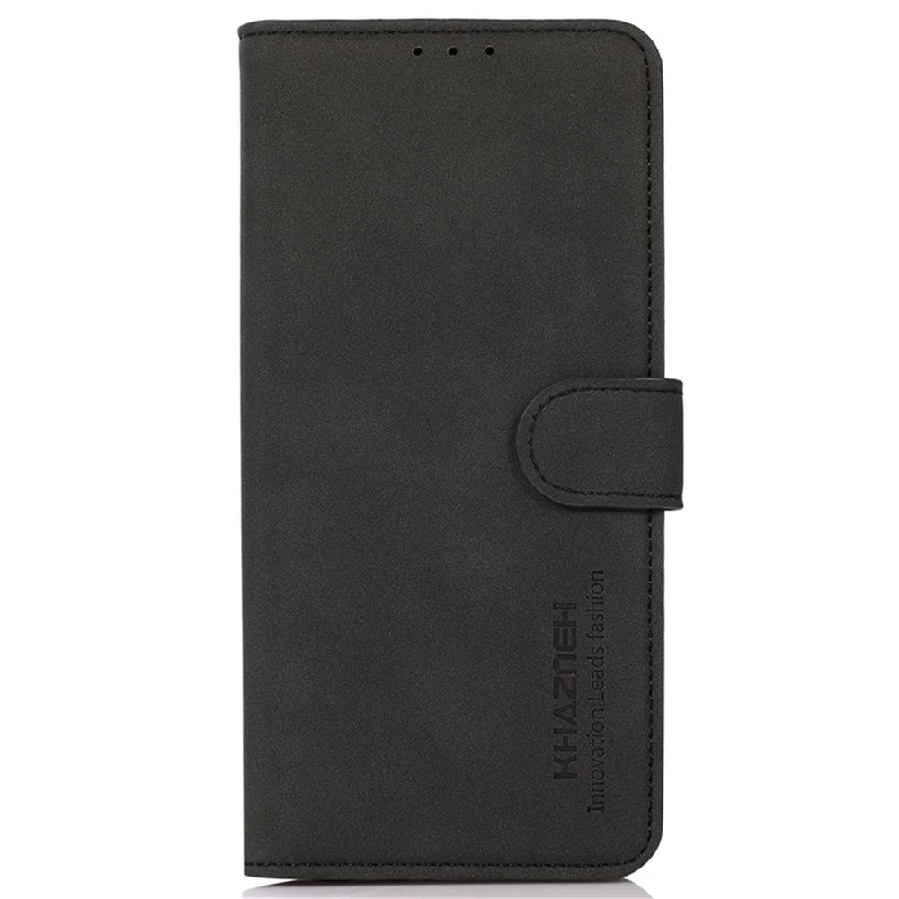 KHAZNEH For Samsung Galaxy S25+ / S24+ Case Slim-Fit Magnetic PU Leather Stand Phone Shell Wallet - Black - 6