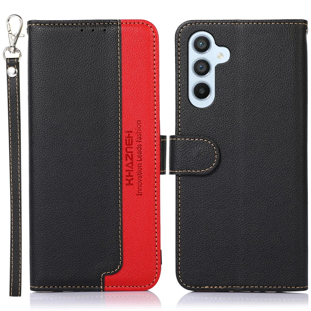 KHAZNEH Cell Phone Cover For Samsung Galaxy S25 / S24 Case Wallet Leather Shell (RFID Blocking Function) - Black - 1