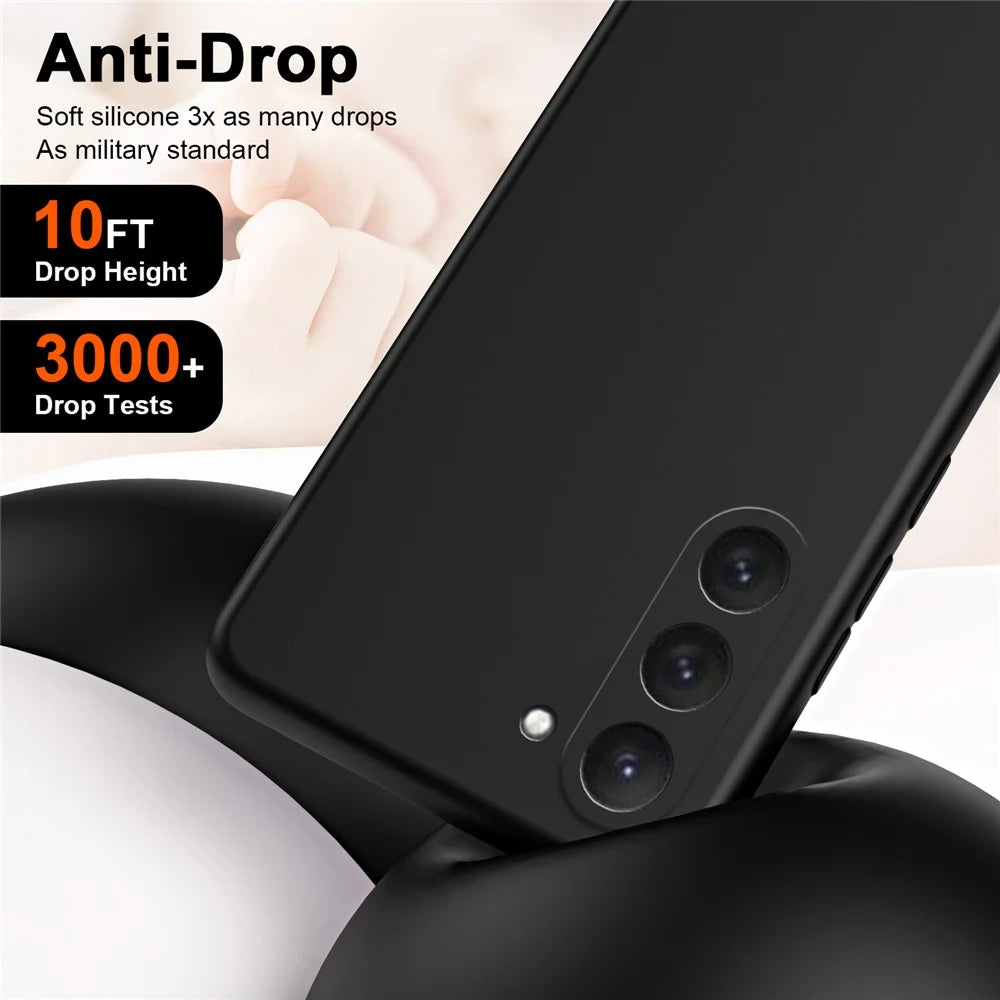 For Samsung Galaxy S23 FE Case Rubberized 2.2mm TPU Shock-absorbing Phone Cover - Black - 7